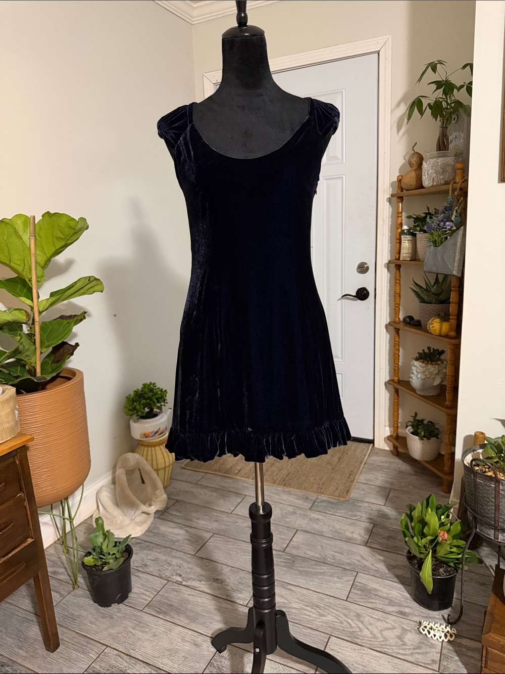 Plenty by Tracy Reese Navy Blue Velvet Mini Dress